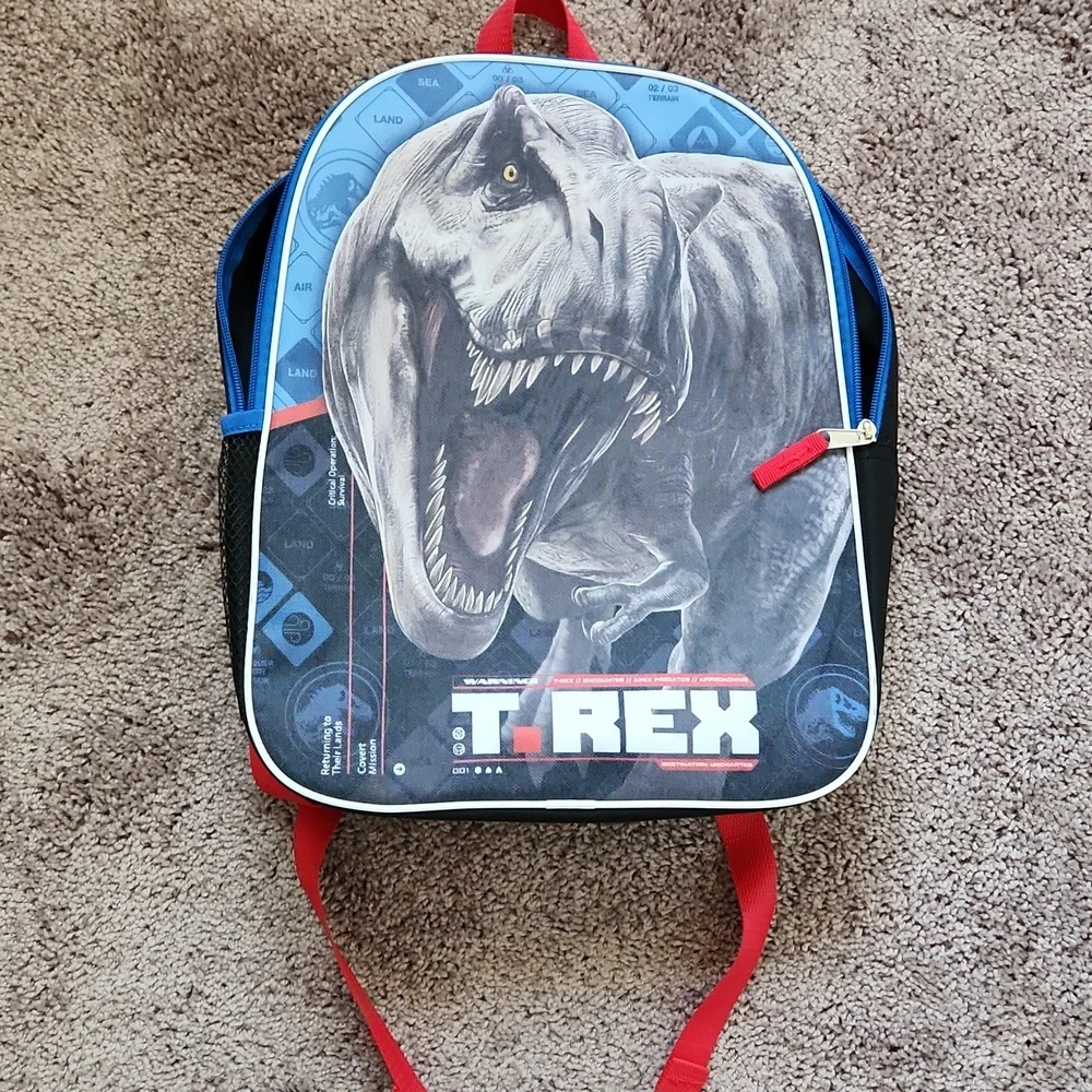 Jurassic Park T-Rex Backpack w/Water Bottle Pocket Back To School